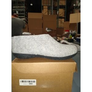 Glerups Unisex Wool Slippers Rubber Sole Gray 6